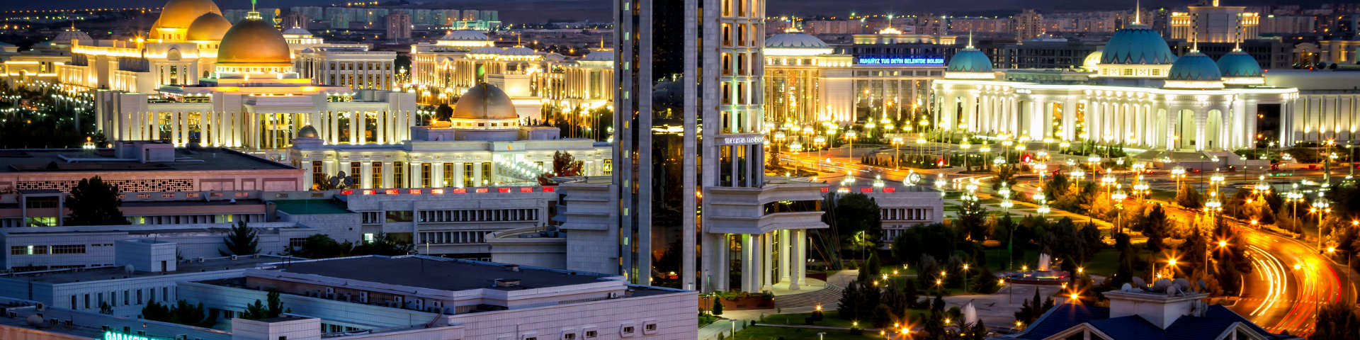 Ashgabat skyline night