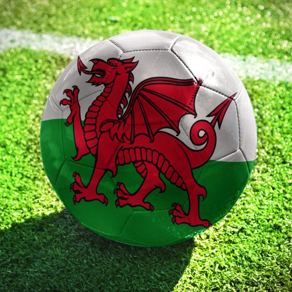 Football with Wales Flag Cardiff