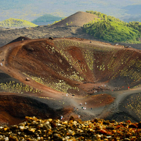 top of mt etna volcano