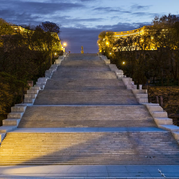 staircase at night
