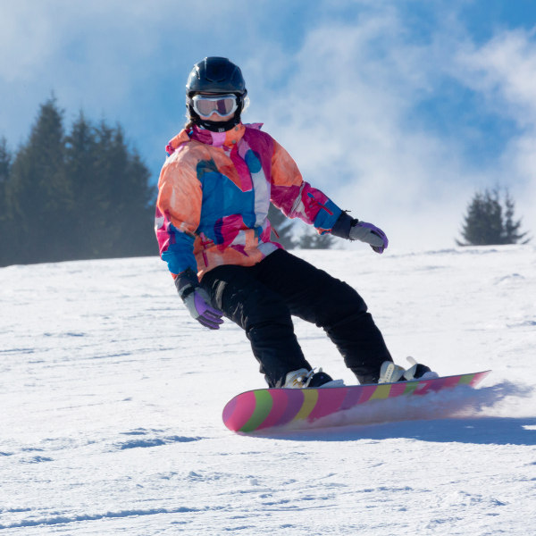 girl on snowboard