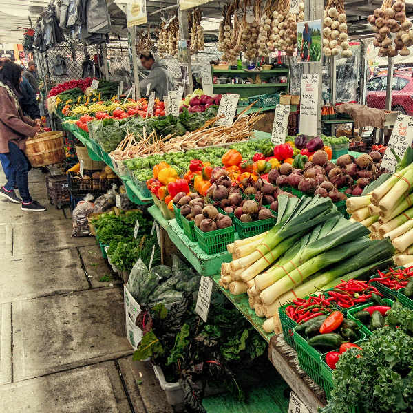 vegetable market stall