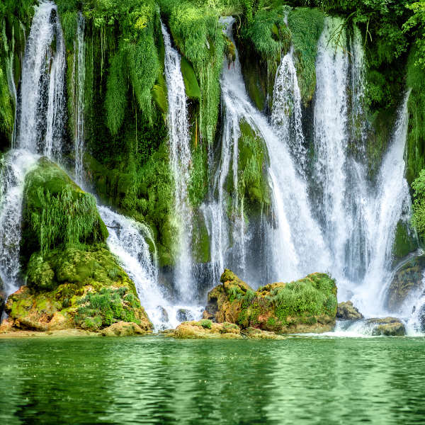 green waterfalls